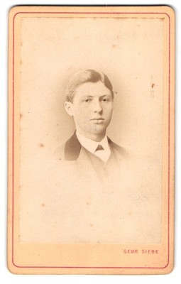 Photography Gebrüder Siebe, Szczecin, Mönchenstr. 15, Portrait Civil Gentleman  