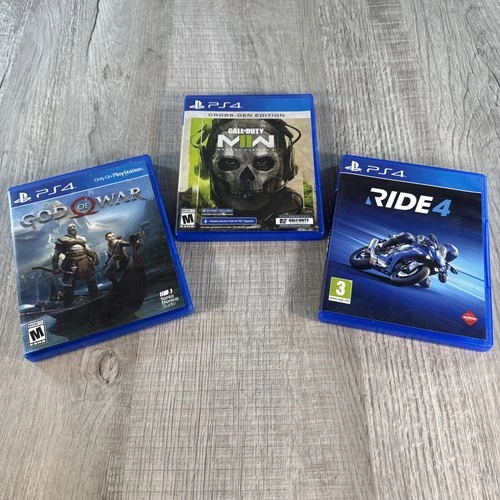 New ListingPS4 Game Lot God of War Modern Warfare II Ride 4 Complete Clean Tested