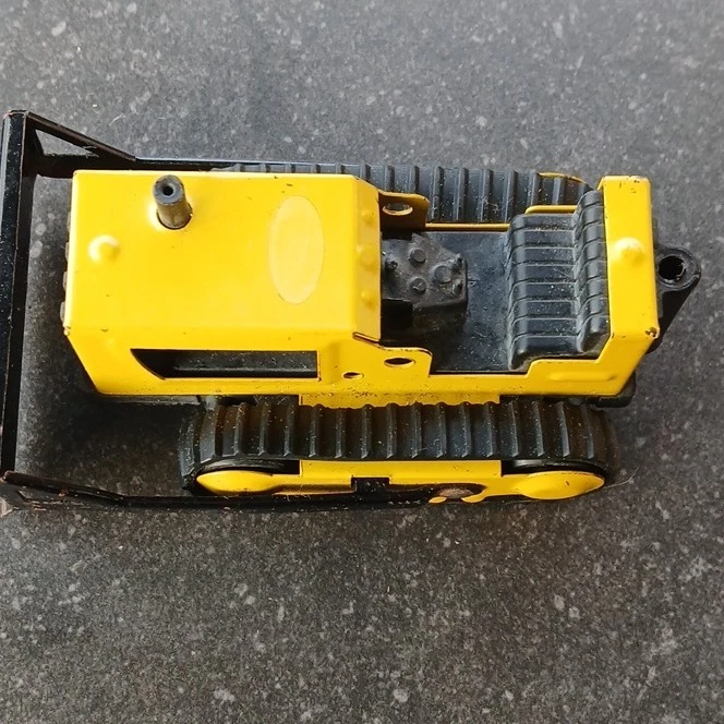 Blechspielzeug Raupen-Bulldozer Planierraupe Kettenfahrzeug gelb/schwarz - Bild 2 von 3