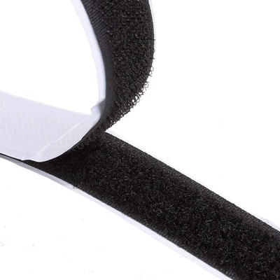 Klettband Selbstklebend, doppelseitig, 8m x 20mm, Schwarz, widerstandsfähig