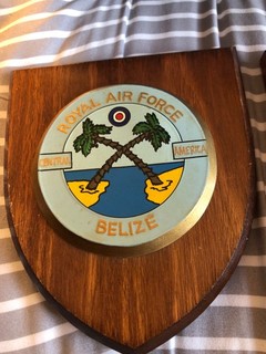 Placas/escudos de la RAF Belice y Northolt