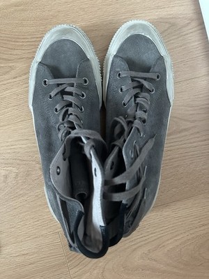 ALLSAINTS London Dumont Men's Suede Sneakers Size 45 (US 12) Gray High Top