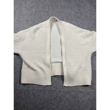 Abercrombie Fitch Women's Knit Open Front Cardigan Sweater Cream Size M