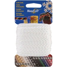 6 Pack - Needloft Novelty Craft Cord 20yd-Iridescent White - 550-55033