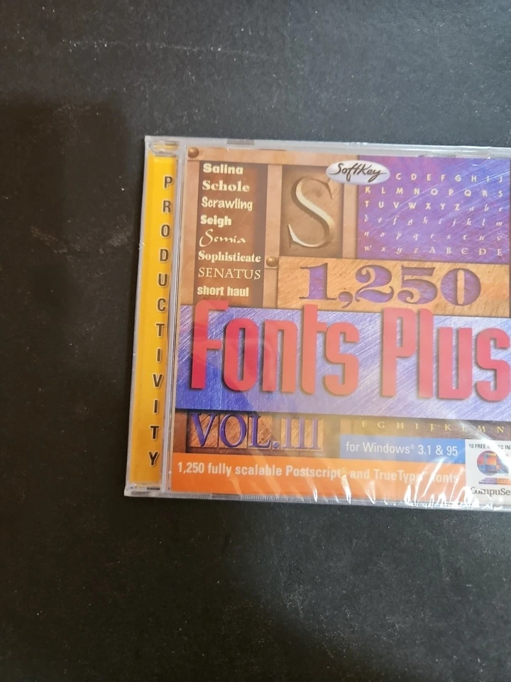 Fonts Plus 1250 Volume 3 PC CD scalable Postscript Truetype designs characters + - Image 2 of 4