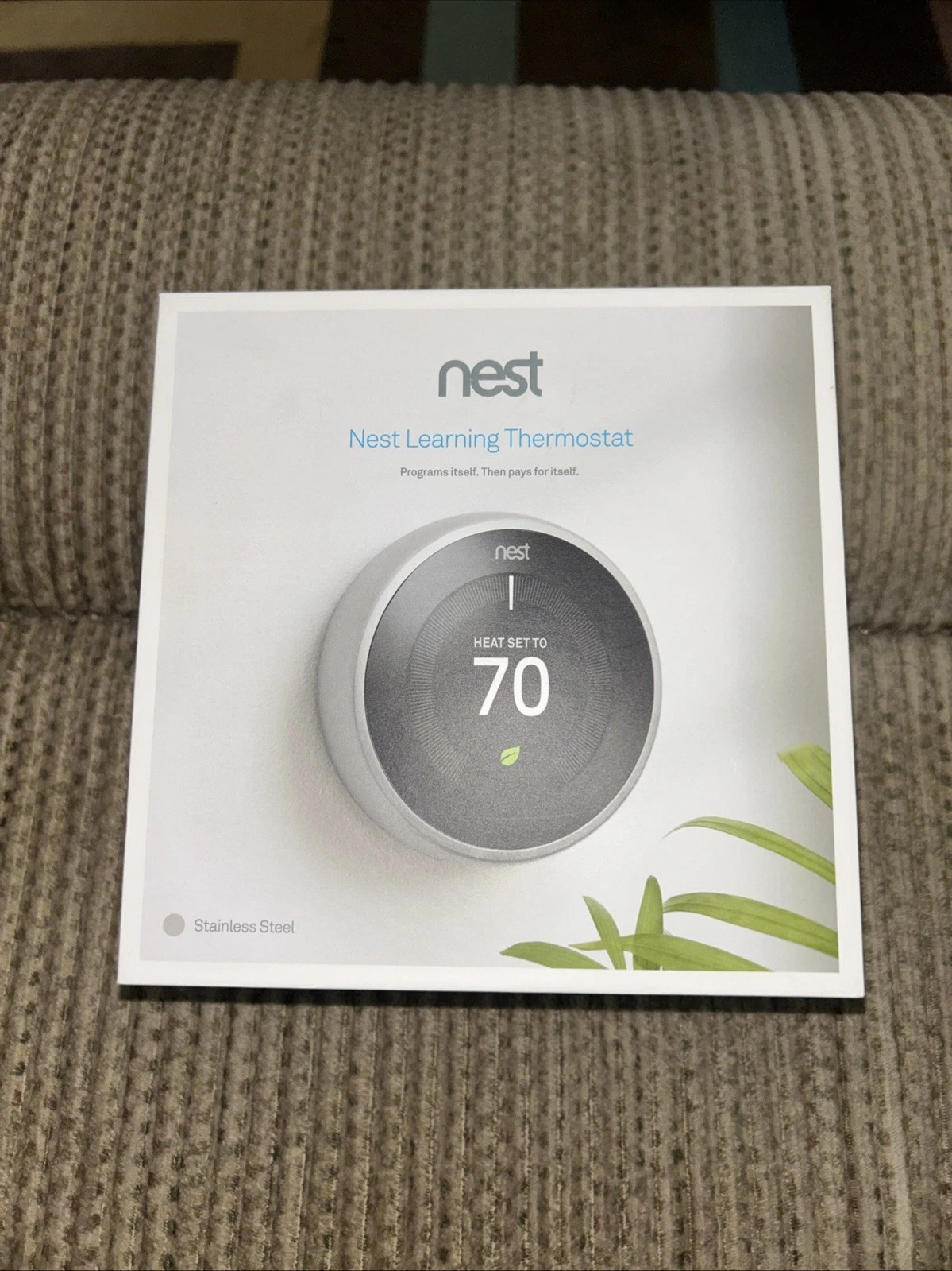 Google-Nest Learning Thermostat Stainless-3rd Gen-T3007ES-A0013 - New