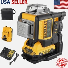 DeWalt DW089LG 12V Green Line 3 x 360 Laser Level Laser Battery + Charger....