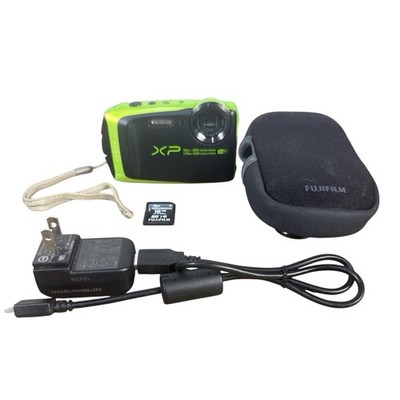 Fujifilm FinePix XP90 16MP Digital Camera Green Shock & Waterproof Case & SD