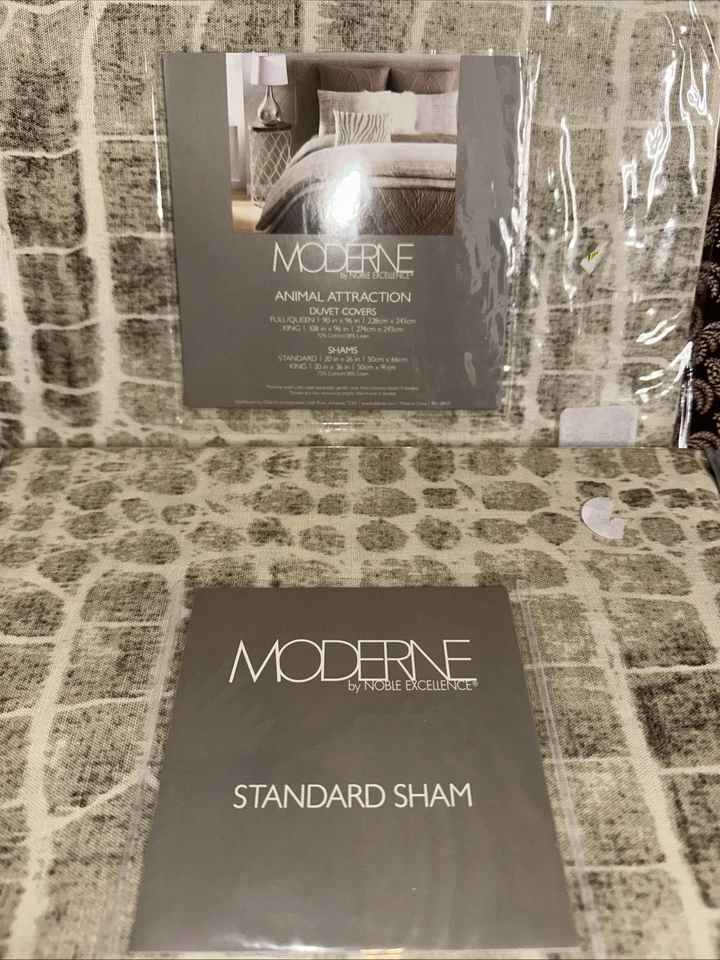 Noble Excellence Moderno ALMOHADA ESTÁNDAR SHAM Atracción Animal NOGAL Safari Foto 3 de 4