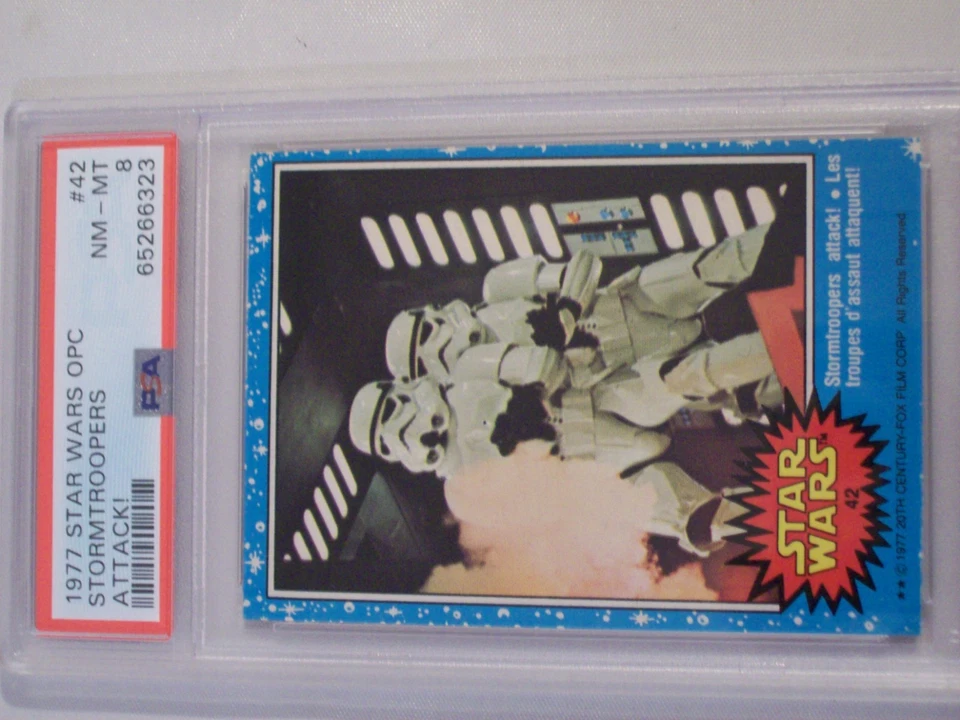1977 O-Pee-Chee Star Wars Stormtrooper s Attack! #42 PSA 8 NM-MT VHTF бесплатная доставка! - Изображение 2 из 4