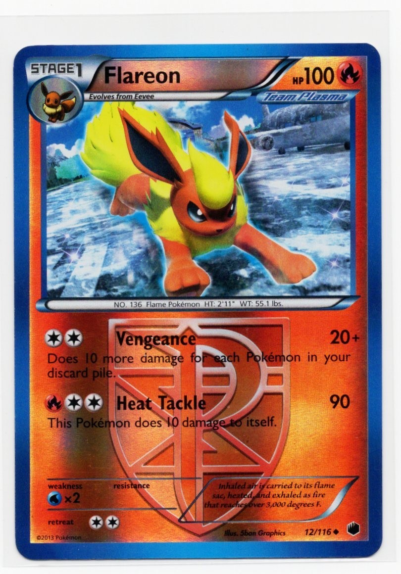 Flareon Pokemon Plasma Freeze 12/116 Reverse Holo LP