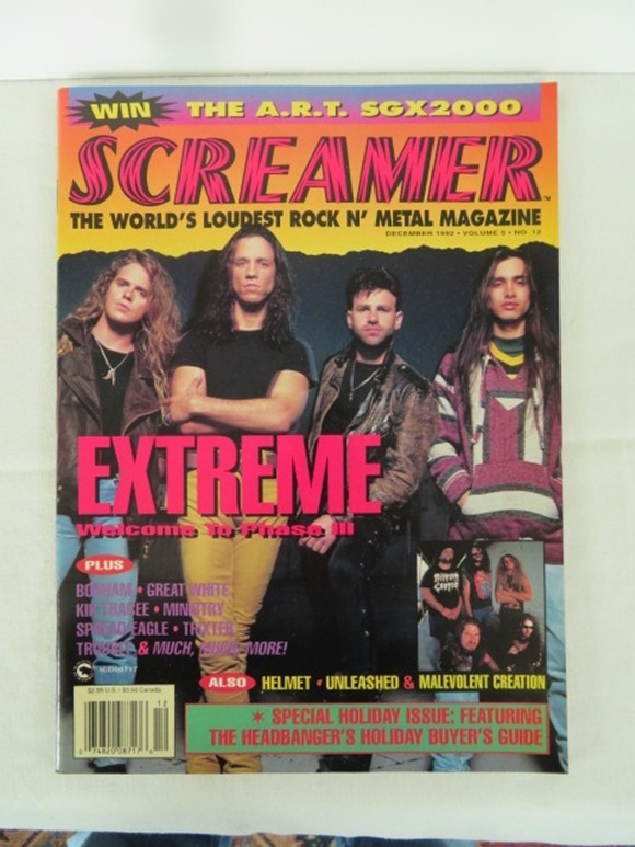 Screamer Magazine December 1992 Vol. 5 No. 12 Extreme - Great White - Ministry