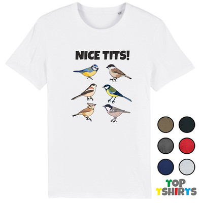 NICE TIT | Lustige Vögel | Witz unhöfliches Geschenk T-Shirt Blaumeise Graumeise Neuheit Top
