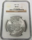 1887 P Morgan Silver Dollar Uncirculated NGC MS 63