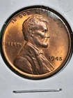 1945-P LINCOLN CENT. MS/ BU/RD.