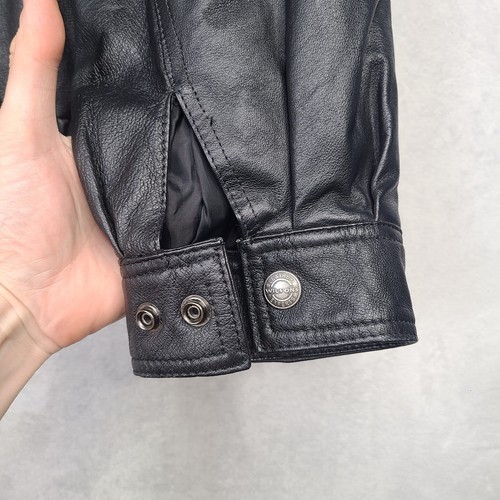 Vintage Wilson Motorrad Biker Jacke Herren L schwarz Leder Thinsulate Innenfutter - Bild 15 von 17