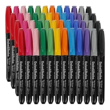 Dabo&Shobo Wet Erase Markers 48 Colors Fine Tip Water-Based Low Odor Office Scho
