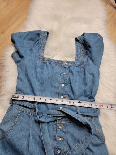 Pilcro Anthropologie Denim Belted Jumsuit Short Sleeve Women's Size 6 - Picture 12 of 17