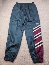Vintage Adidas OG Windbreaker Track Pants Adult L Black Ankle Zips Lined RARE