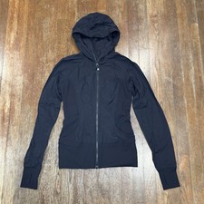 Lululemon In Flux Jacket Black Sz 8 Reversible Full Zip