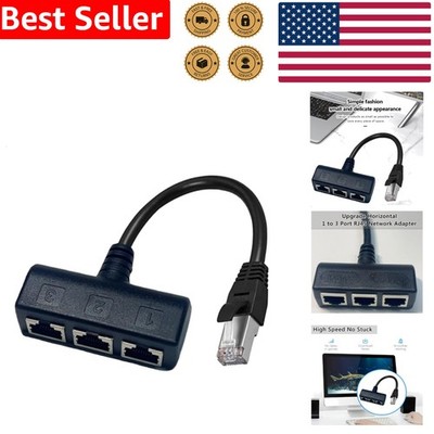 RJ45 Ethernet Splitter 1 Male 3 Female LAN Network Cable Adapter Cat6