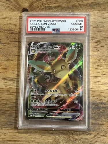 GRADED PSA 10 2021 Pokemon JPN.SWSH FA/Leafeon VMax Eevee Heroes #003