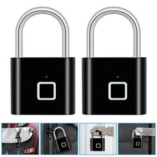 2x Waterproof Smart Fingerprint Door Lock Keyless Rechargeable Padlock Security