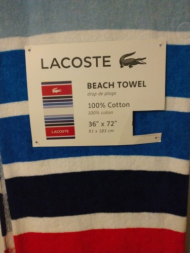 NEU Lacoste Croc Logo Baumwolle Strandtuch 36"" x72"" authentisch - Bild 3 von 5