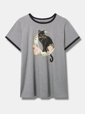 Torrid Black Cat Moon Shirt Celestial Gray NWT New 4X