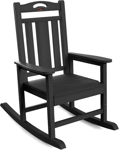 Oversized Rocking Chair Outdoor, HDPE Poly Rocking Chair, All Weather Porch R...