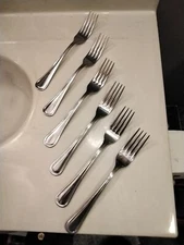 Oneida Stainless NEW RIM Large Dinner Forks - Set of Six * USA