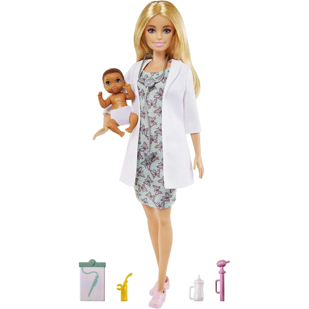 Barbie Baby Doctor Playset with Blonde Doll Infant Doll Doctor Toy Accessories