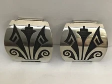 Vintage Lawrence Saufkie Hopi Sterling Silver Bear Clan Watch Tips