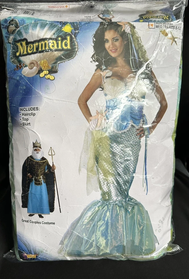 Fantasia feminina Forum Novelties Halloween azul metálico sereia tamanho médio - Imagem 4 de 4