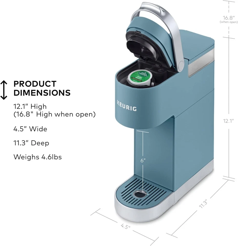 Keurig K-Mini Plus Single Serve Espresso Machine Pod Coffee Maker Teal 1500W - Image 3 of 4