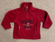 Walt Disney World Kids - Size XXS - Red Fleece 1/4 Zip Pullover Mickey Mouse EUC