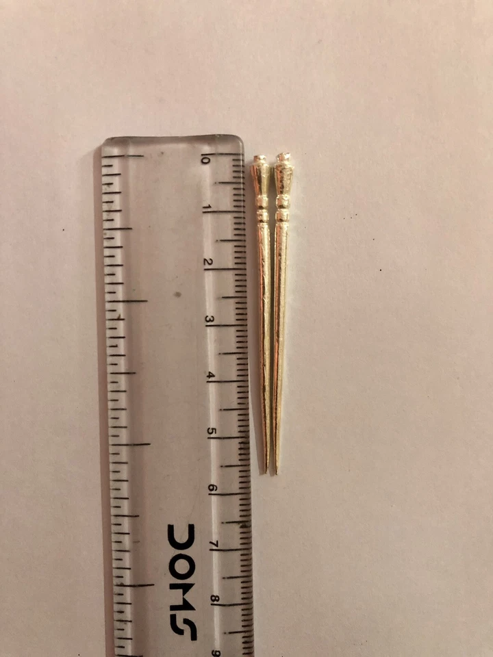 2 Pc 925 Sterling Silver Toothpick, Fruit Food Fork, Plain Design 3.9-4 gram - Image 3 of 4