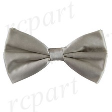 New in box men's silk pre-tied bow tie gray wedding formal prom party christmas