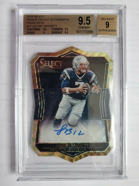 2016 Jacoby Brissett rc auto Select Die Cut Gold #1/10! Ebay 1/1! BGS 9.5! POP 1
