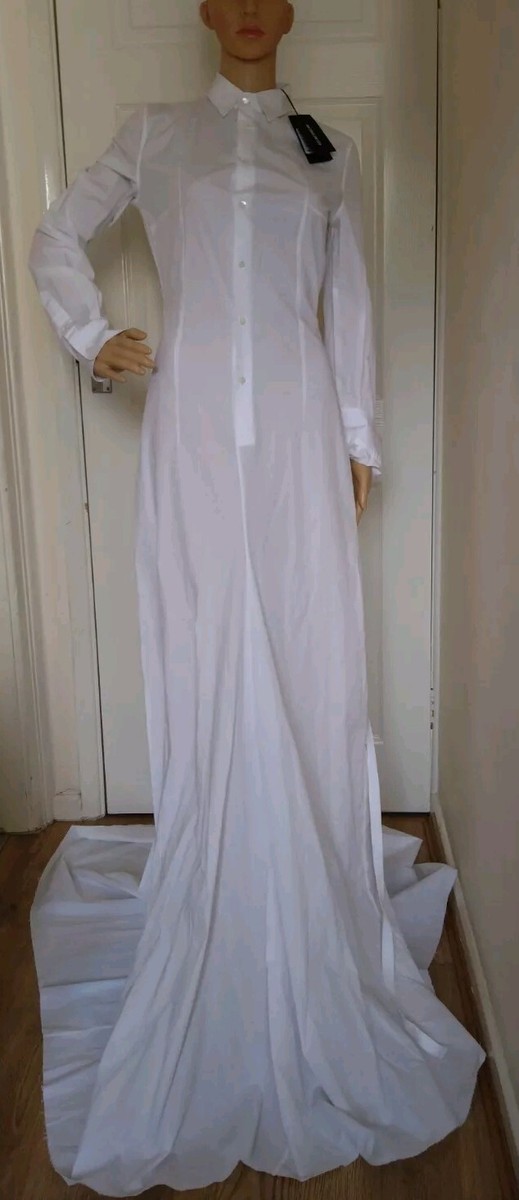 Ann Demeulemeester White Shirt Dress, Size Italy 42, UK, 10 | eBay