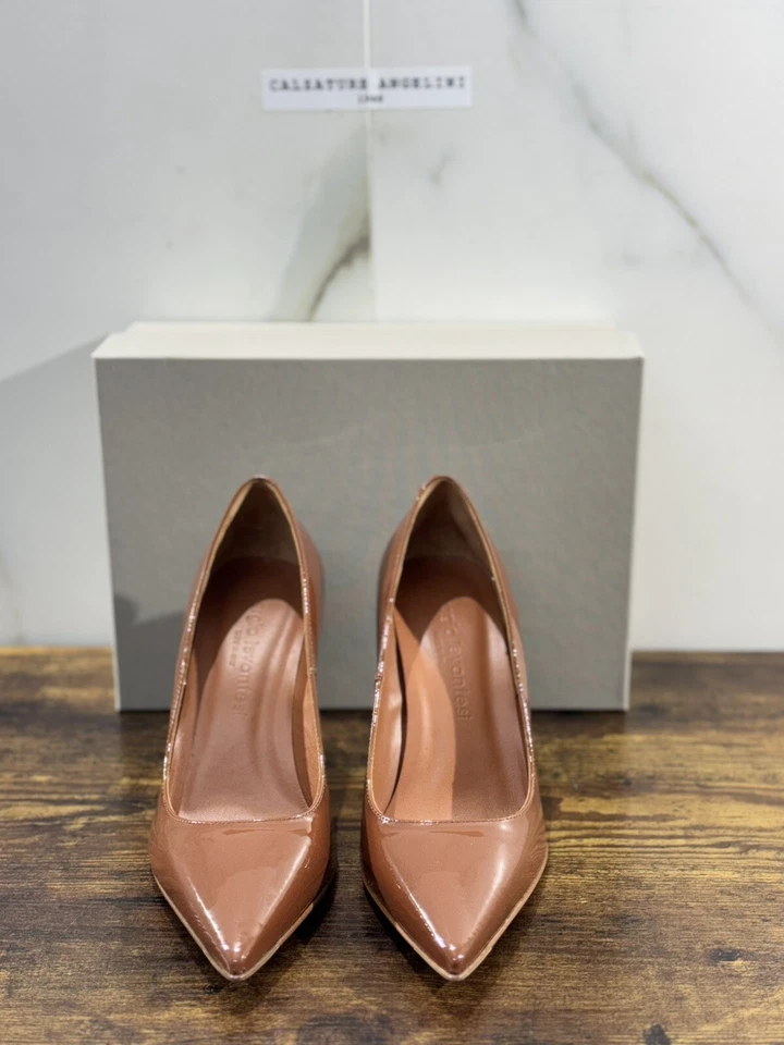 Sergio Levantesi Decollete’ donna Musa Pelle Avana   made in italy luxury 38.5 - Immagine 2 di 4