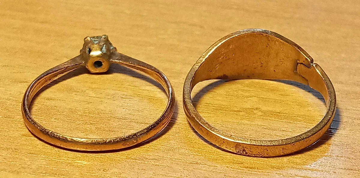 Two vintage rolled gold style rings