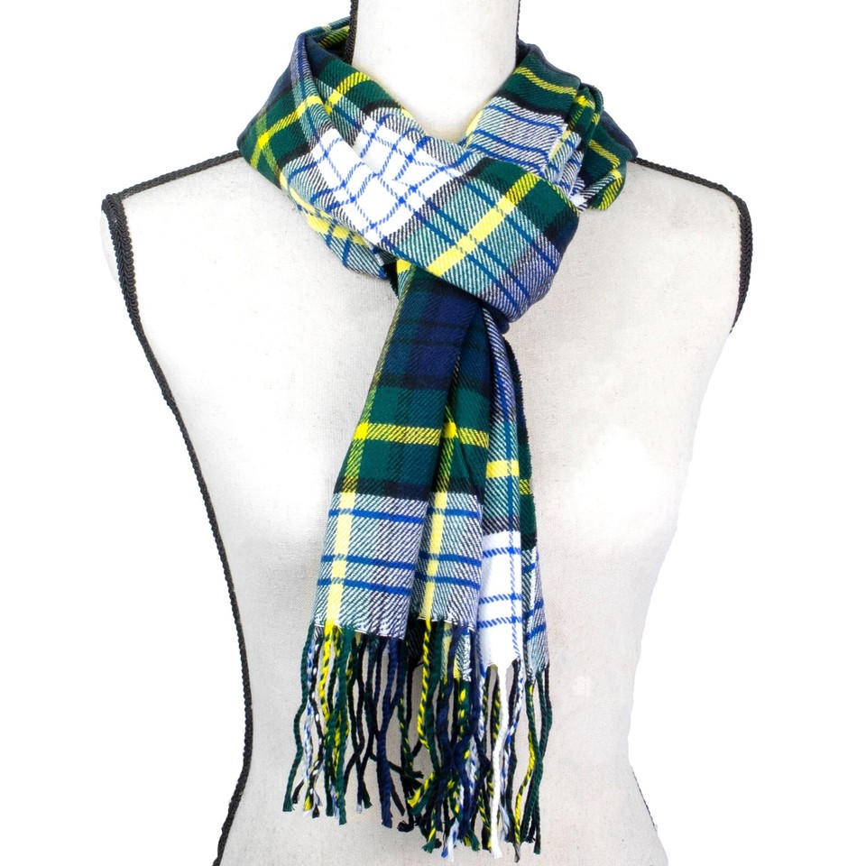Green Plaid Scarf 100% Cashmere Plaid Scarf - Unisex Winter Scarf Made In Scotland, Solid & Striped 100 Cashmere Scarf Made In Scotland - Foto 3