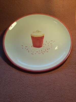 Oneida Confetti Cake Cupcake Dessert Plates Pink Birthday Sprinkles grannycore