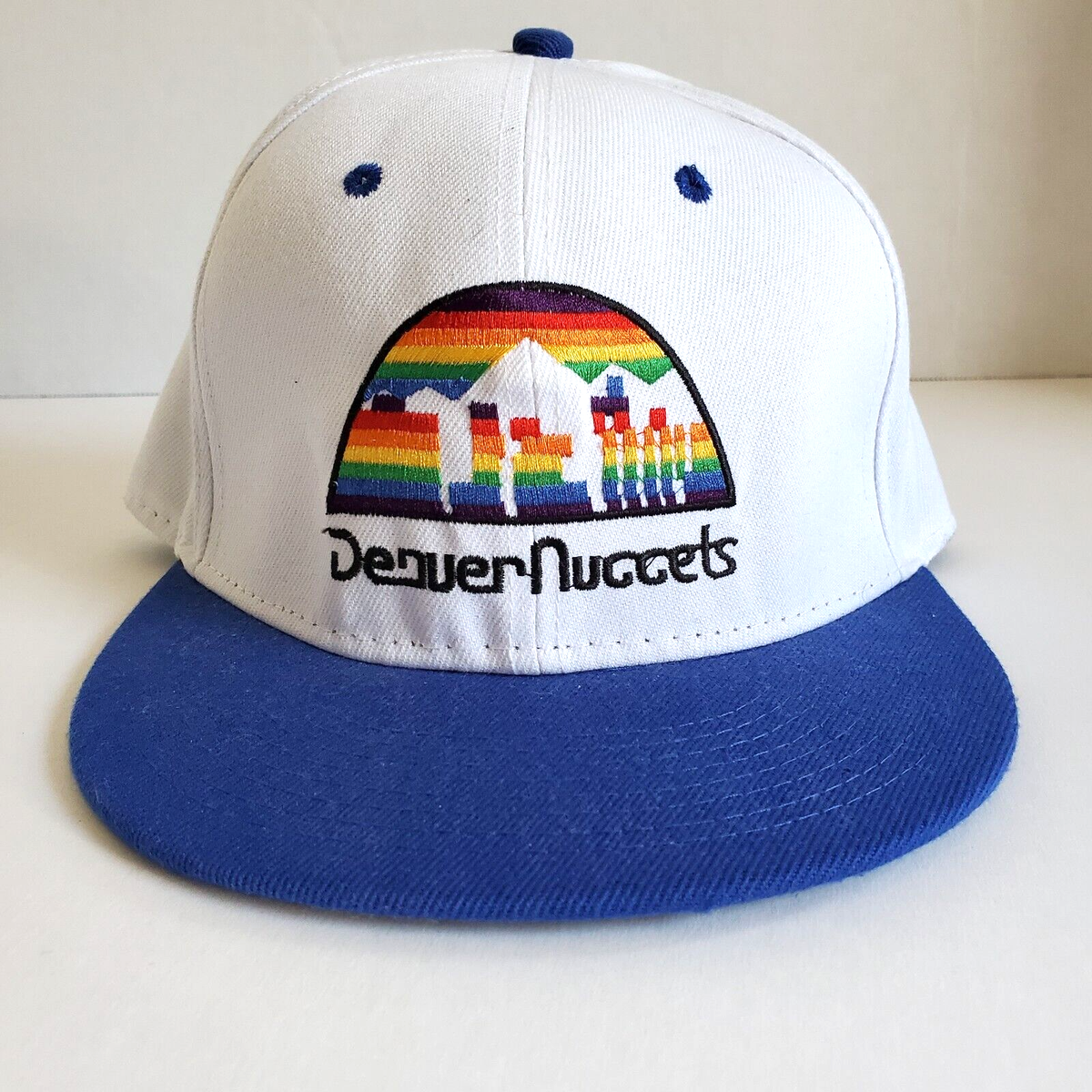 Denver Nuggets NBA Snap-Back Adjustable Hat Cap White / Blue 