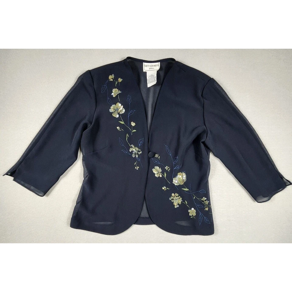 Sleeveless Midi Dress With Matching Jacket Lightweight Lined Womens Size 10P - Image 3 of 4