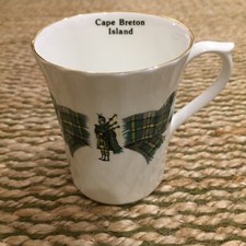 Tazza Royal Stuart Bobe China Made In England verde a quadri borsa giocatore di pipe