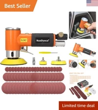 Mini Random Orbital Air Sander Kit - Industrial Grade - 60 Pcs Hook & Loop Sa...