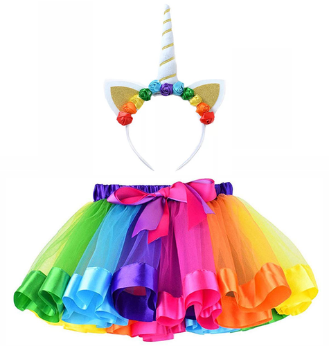Tutu Skirt Women's Rainbow Unicorn Party Set Tulle Ballet Skirt Adult Halloween - Picture 6 of 6