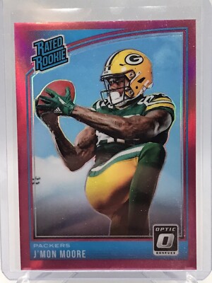 J'Mon Moore RC 2018 Donruss Optic Pink Prizm  Packers Card #182 Atlanta Falcons